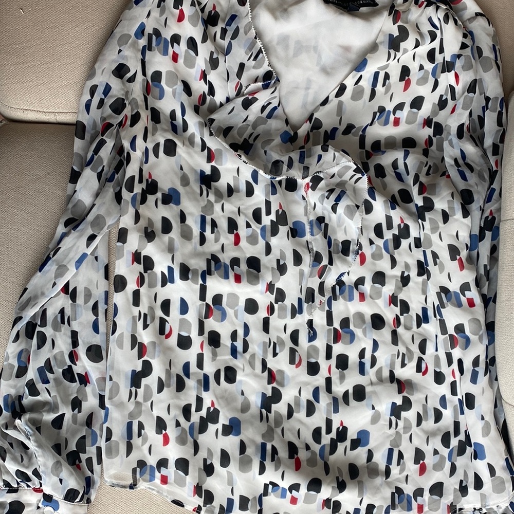 Ruffle neck White House black market blouse